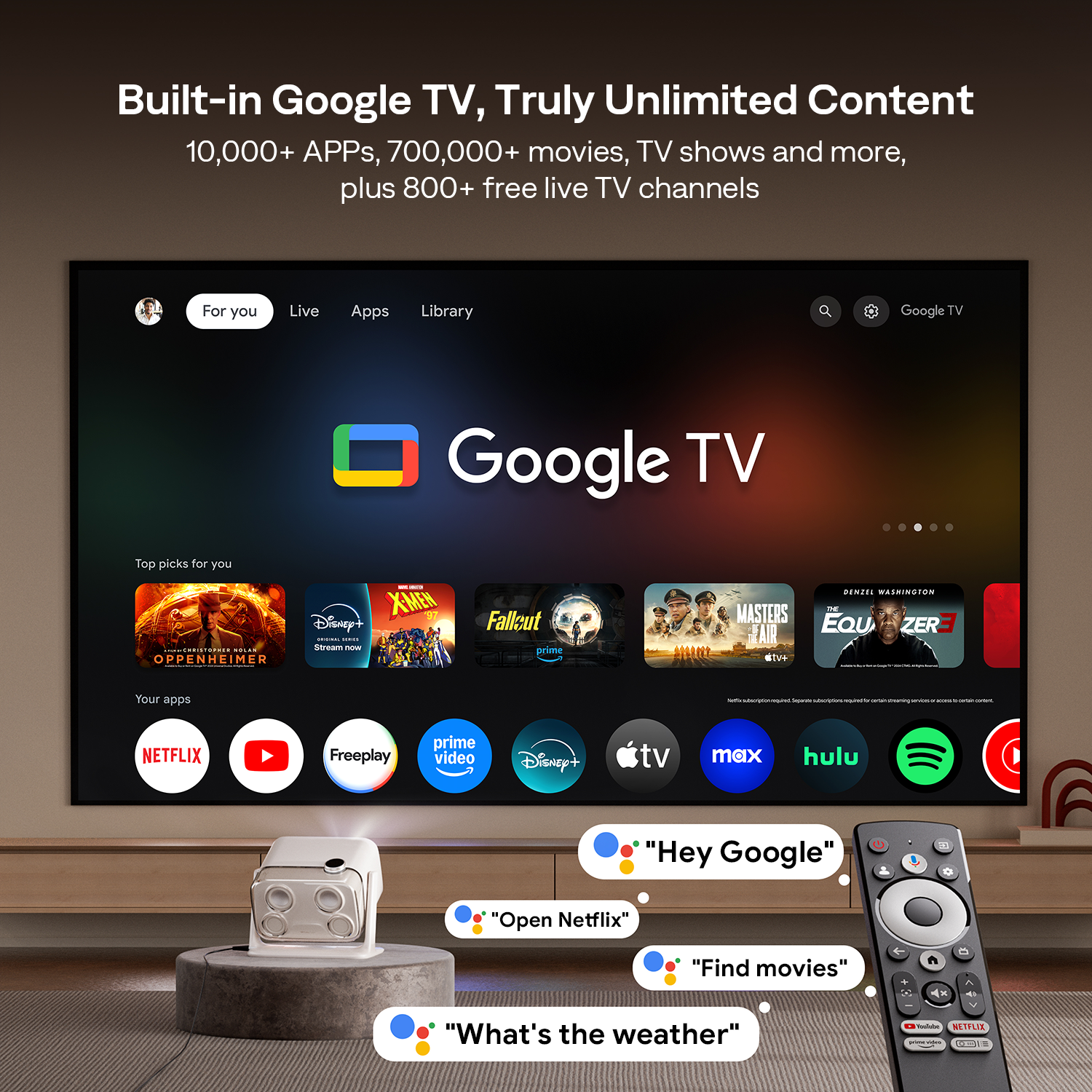 Aurzen BOOM mini スマートプロジェクター Google TV搭載 ベージュ 